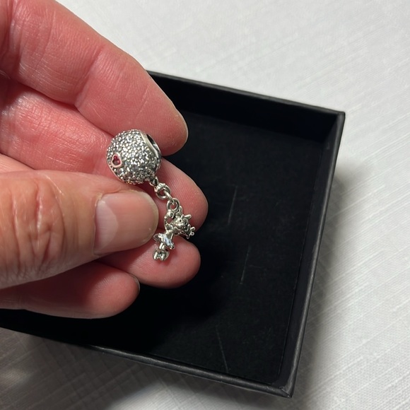 PANDORA DISNEY Floating MINNIE MOUSE Pave Dangle Charm Bead. Sterling Silver CZ. - Picture 5 of 5